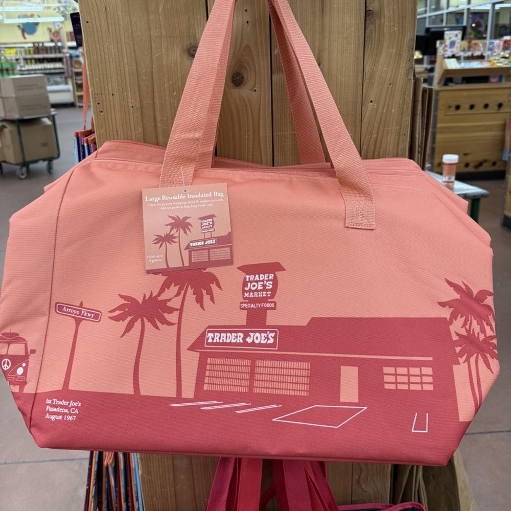 Trader Joe's Peach Insulated Tote Bag
